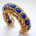Wire Wrapped Blue Agate Bracelet