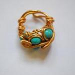 Wire Wrapped Turquoise Ring