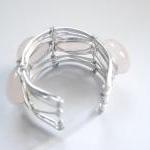 Rose Quartz Gemstone Wire Wrapped Cuff - Semi..